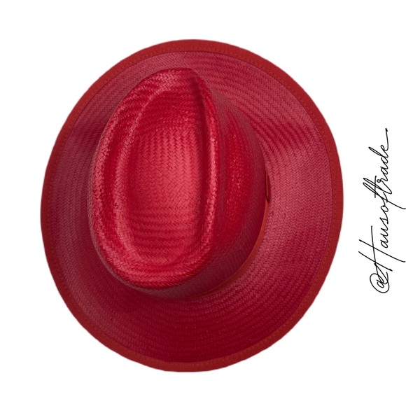 MAXMARA Weekend Rolle Red Straw Ribbon Hat - Picture 9 of 16